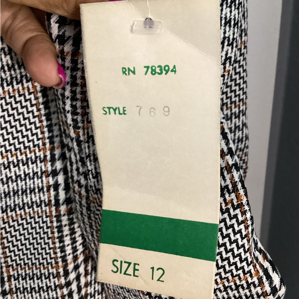 Deadstock Vintage RAFAEL Houndstooth Blazer with Black Buttons 12 - Picture 12 of 13